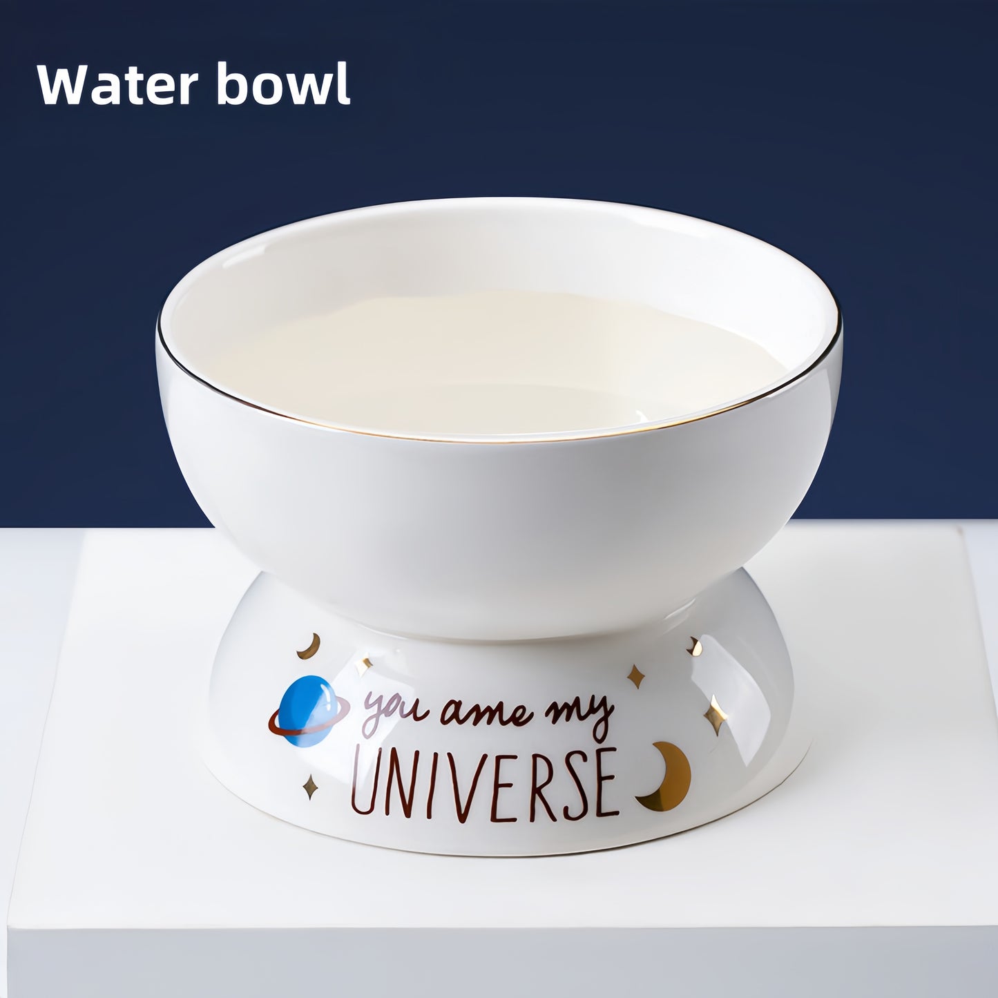 Japanese-Style Ceramic Double Bowl | Anti-Spill Food & Water Bowl for Cats and Dogs