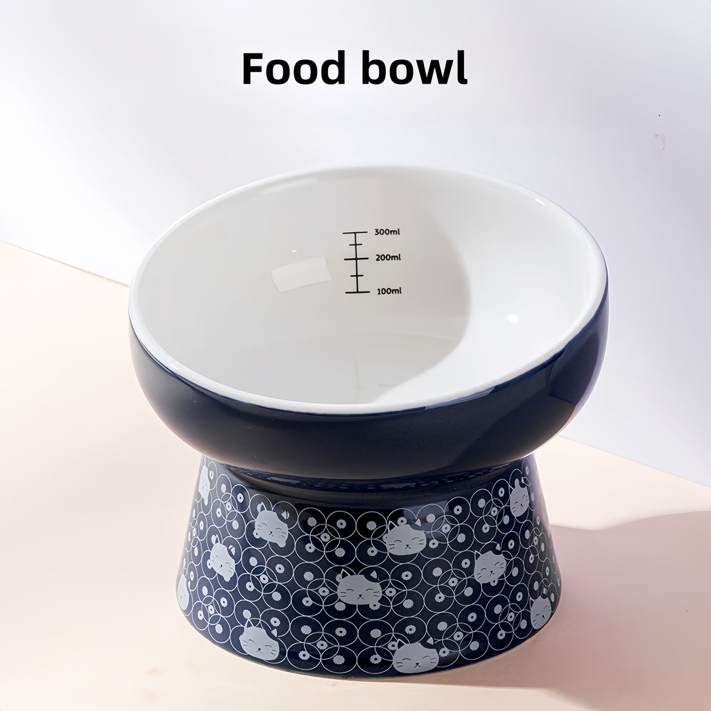 Japanese-Style Ceramic Double Bowl | Anti-Spill Food & Water Bowl for Cats and Dogs