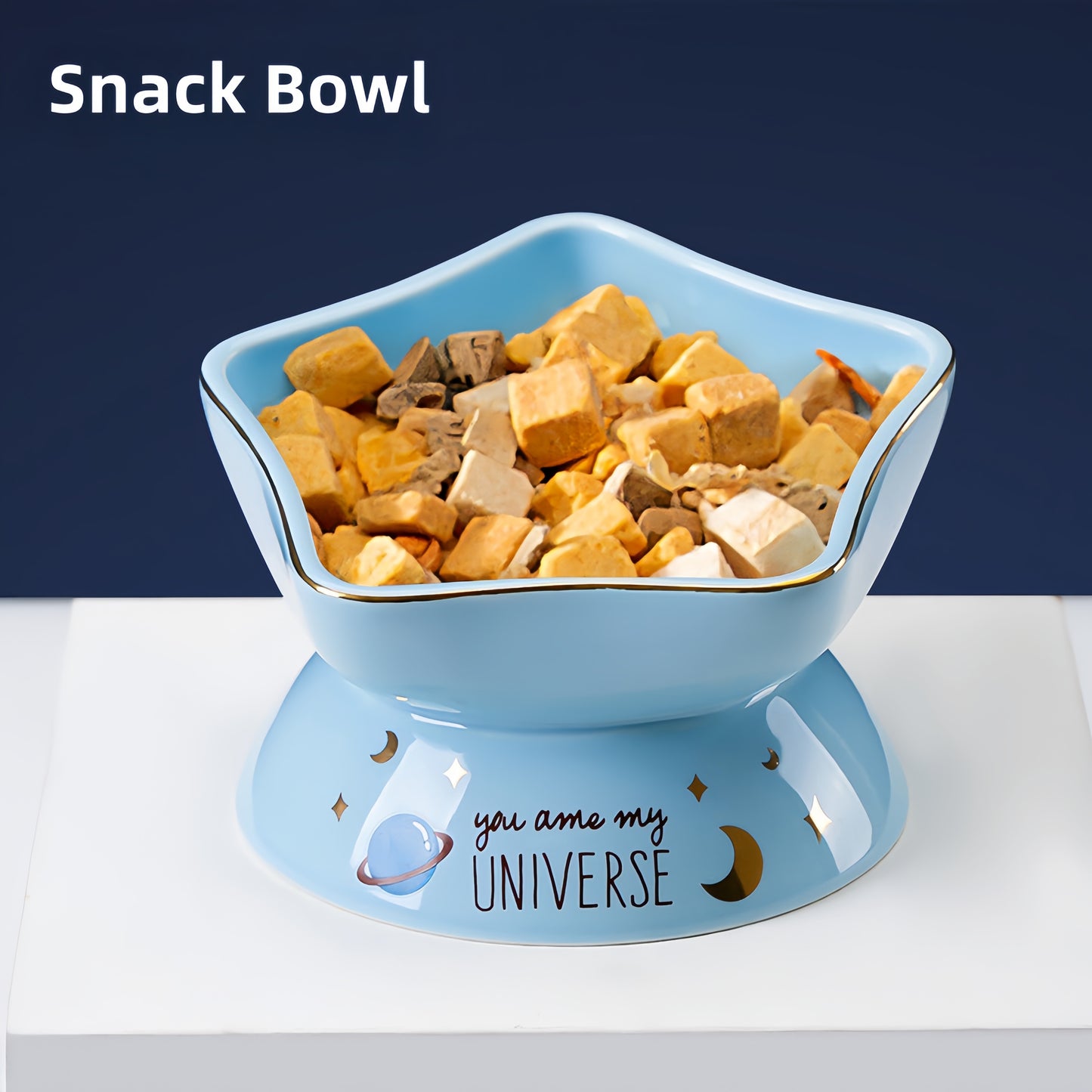 Japanese-Style Ceramic Double Bowl | Anti-Spill Food & Water Bowl for Cats and Dogs
