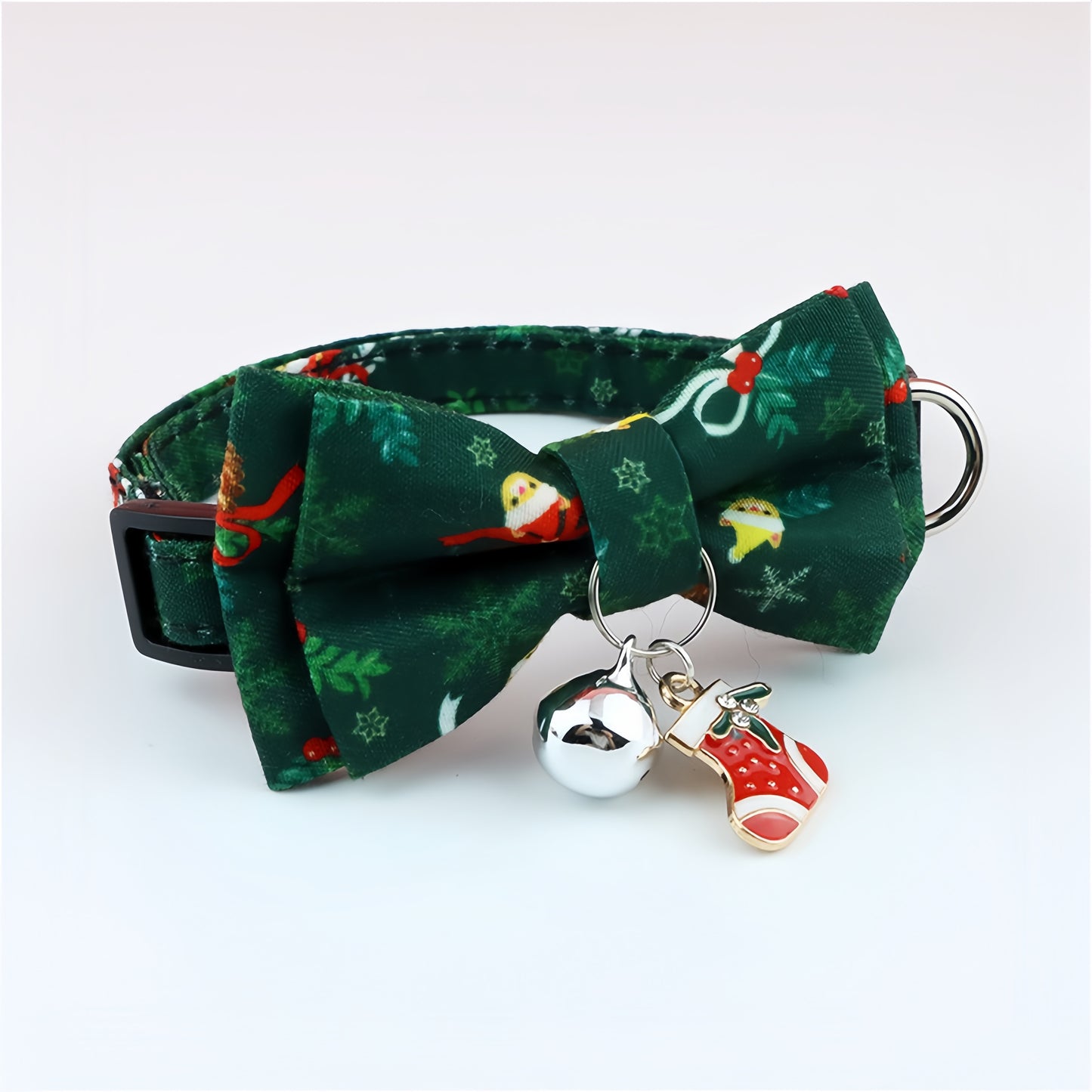 Pet Collar with Detachable Bow Tie – Festive Holiday Collar for Dogs & Cats
