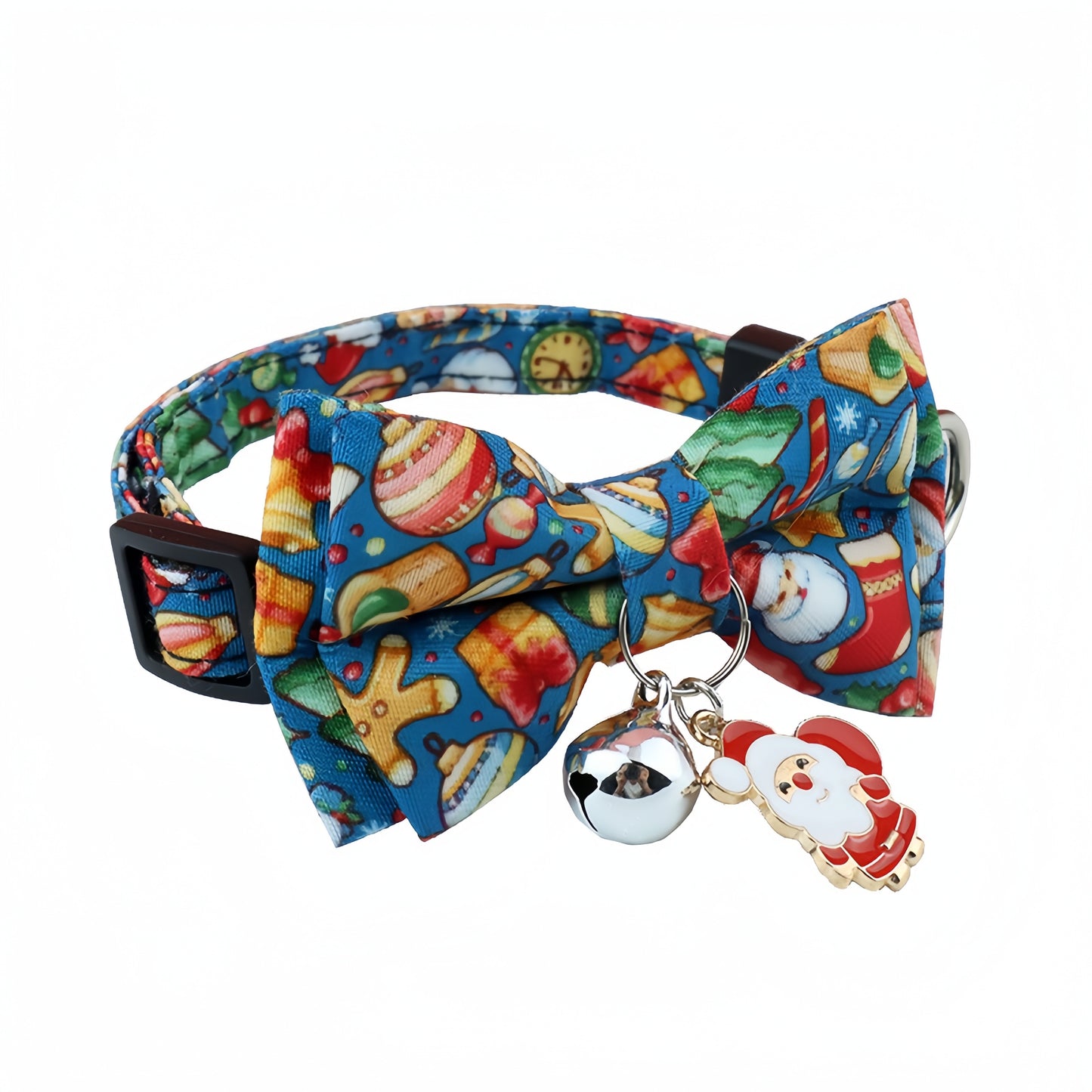 Pet Collar with Detachable Bow Tie – Festive Holiday Collar for Dogs & Cats