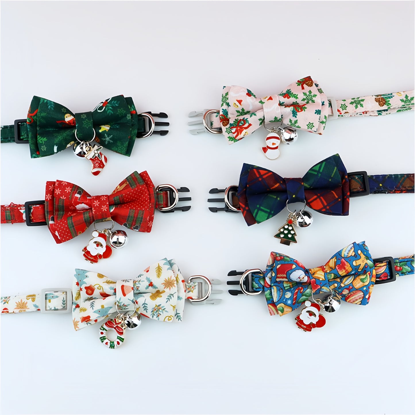 Pet Collar with Detachable Bow Tie – Festive Holiday Collar for Dogs & Cats