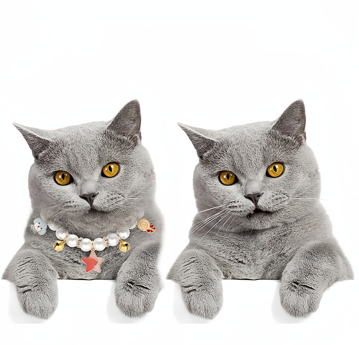 Faux Pearl Cat Collar with Bell | Charming Star, Crown, Sailboat & Red Lips Designs