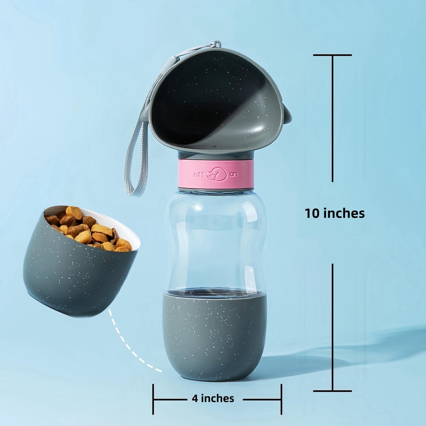 2-in-1 Portable Dog Water Bottle & Food Bowl – Travel Dispenser for Walks, Hikes & Road Trips