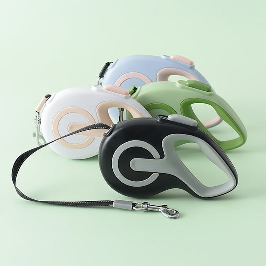 16ft Retractable Dog Leash – One-Hand Brake & Lock System with Strong Nylon Tape