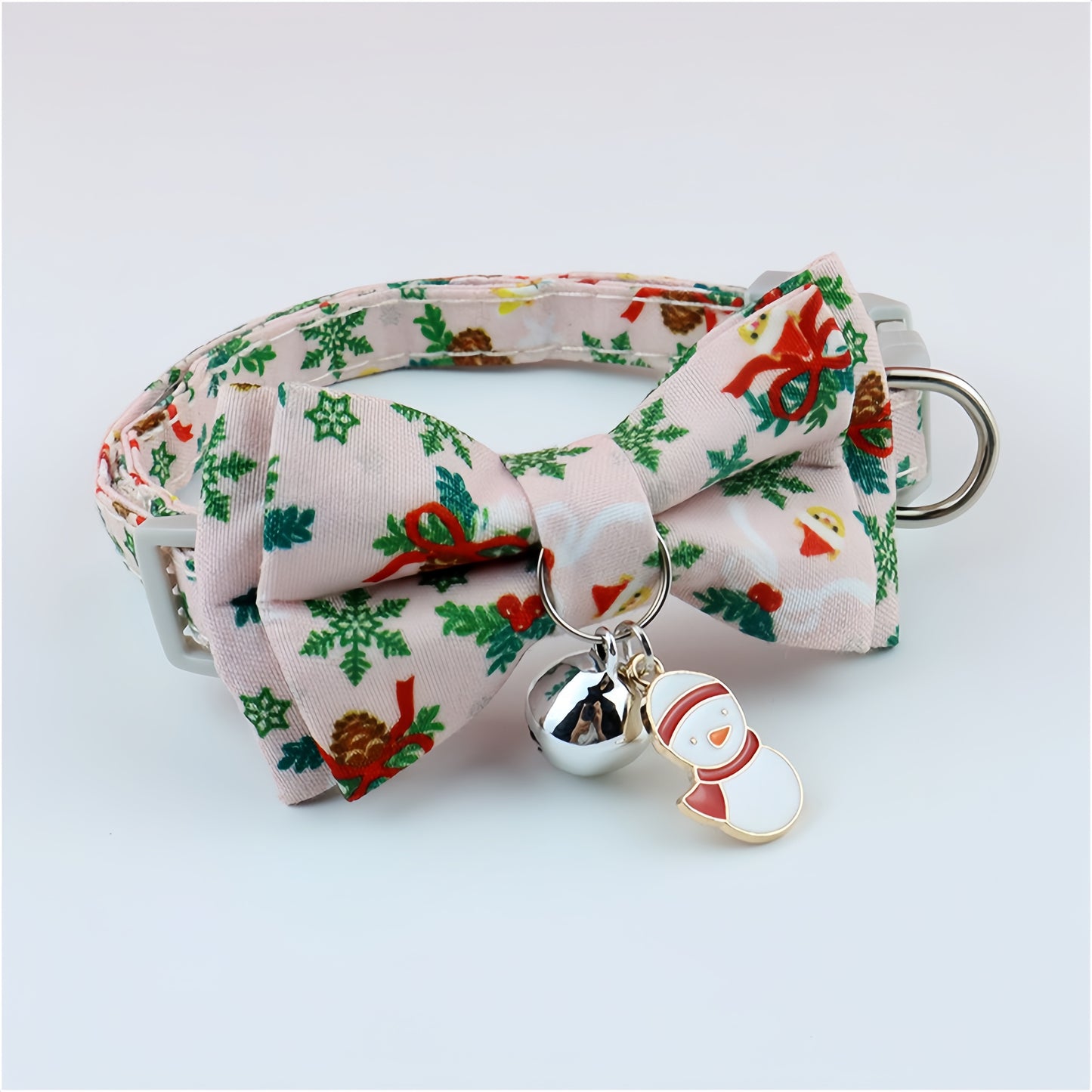 Pet Collar with Detachable Bow Tie – Festive Holiday Collar for Dogs & Cats