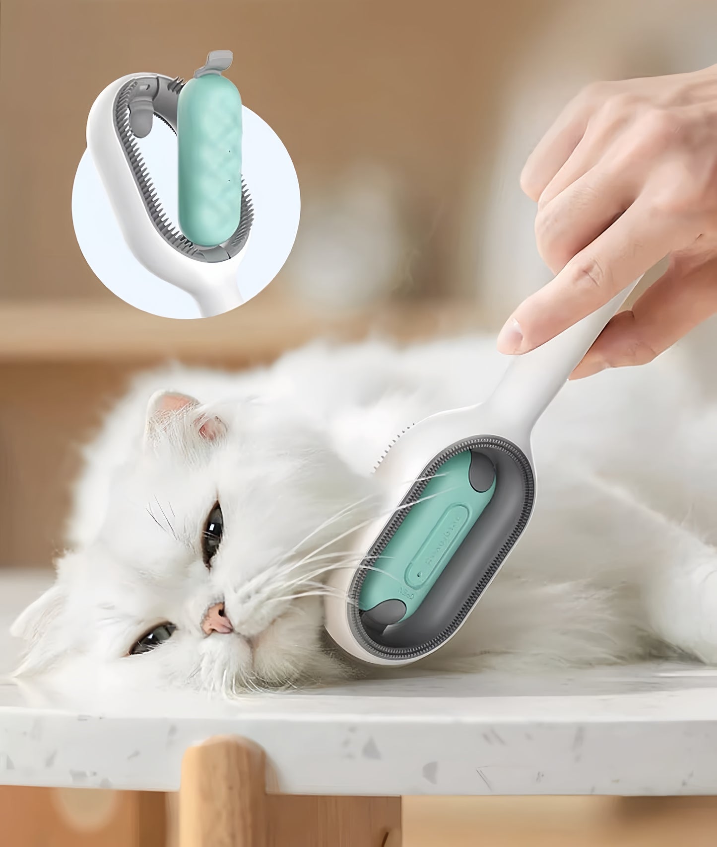 4-in-1 Cat Grooming Brush with Water Tank | Pet Hair Remover & Sticky Comb for Cats and Dogs